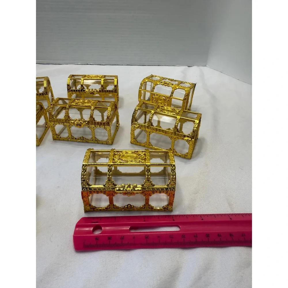 Gold 12Treasure Chest Candy Box Favor Party Wedding Decorative Containers henna